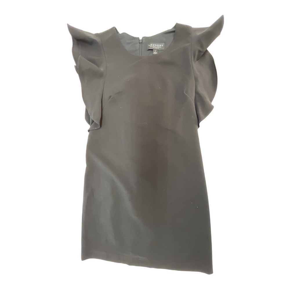 Laundry by Shelli Segal Black Ruffle Sleeve Sheath Mini Dress Size 8